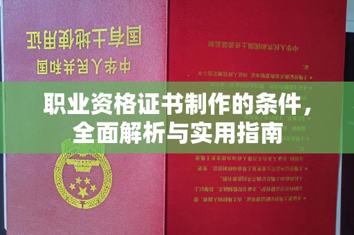三亚职业资格证书制作的条件，全面解析与实用指南