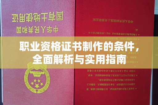三亚职业资格证书制作的条件，全面解析与实用指南